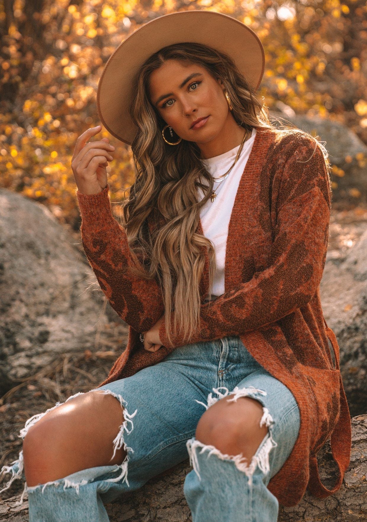 Simone – Warmer Winter-Cardigan Mit Gürtel