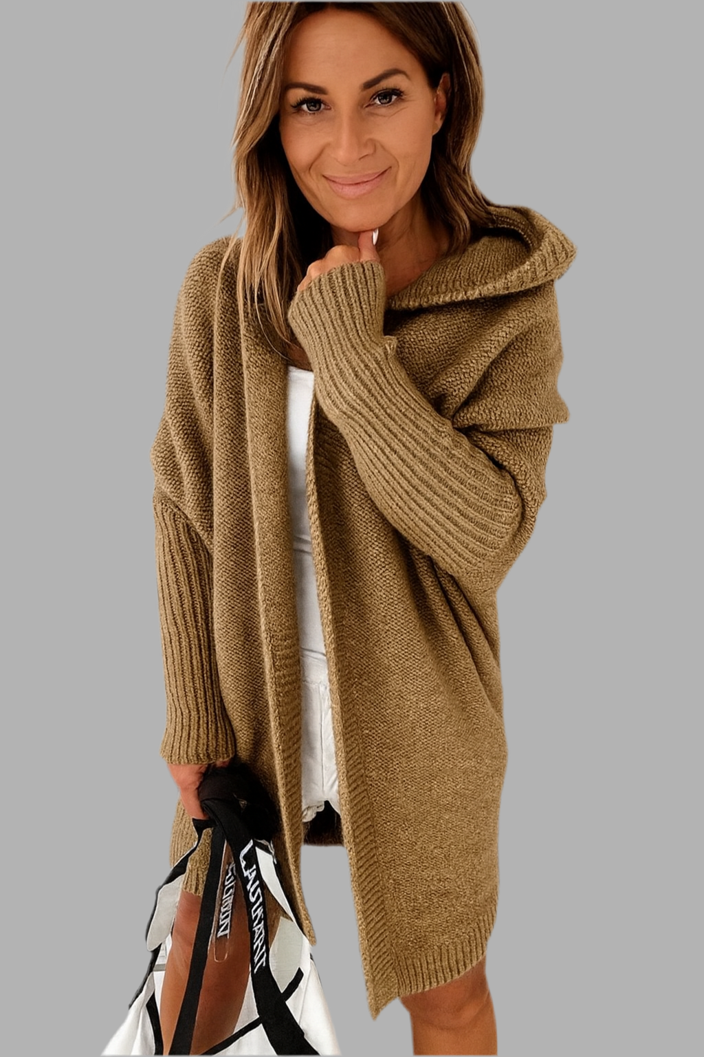 Emilie – Gemütliche Jacke Mit Kapuze Lang