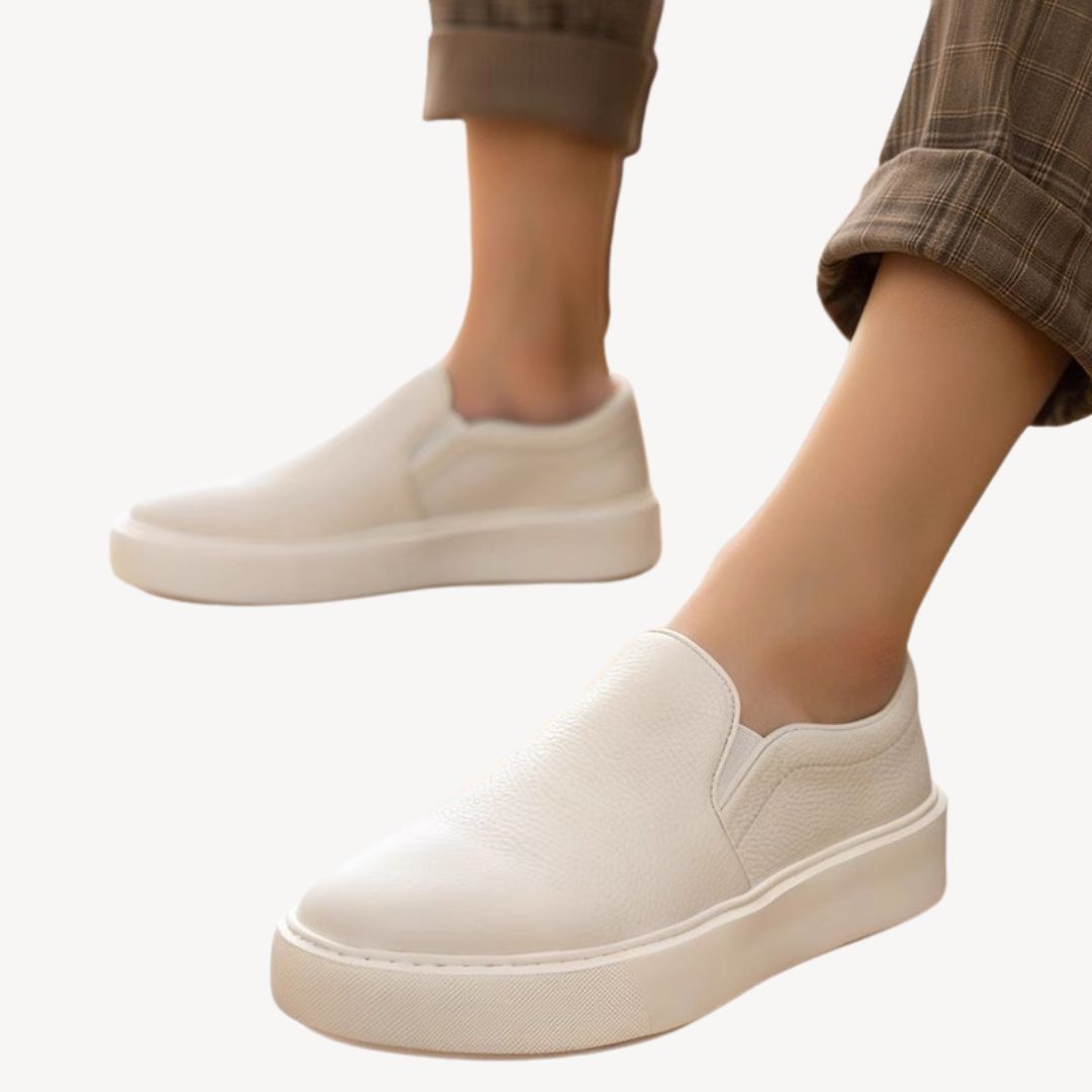 Ignatius – Herren Slip-On Sneaker aus Echtleder WeiB