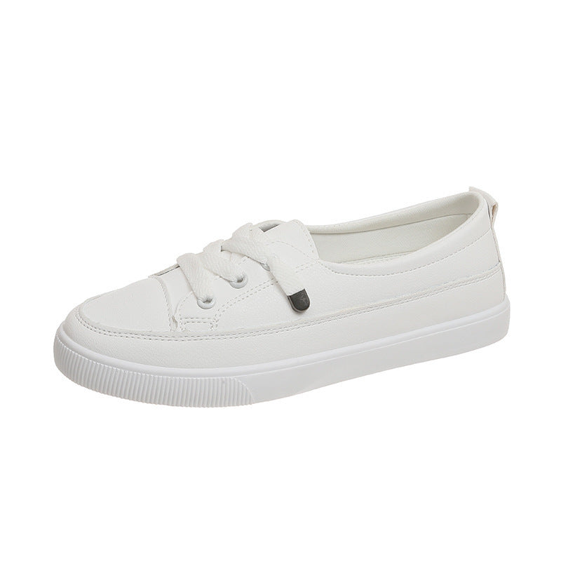 Ilaria – Flache Damen-Schnürschuhe Weiß