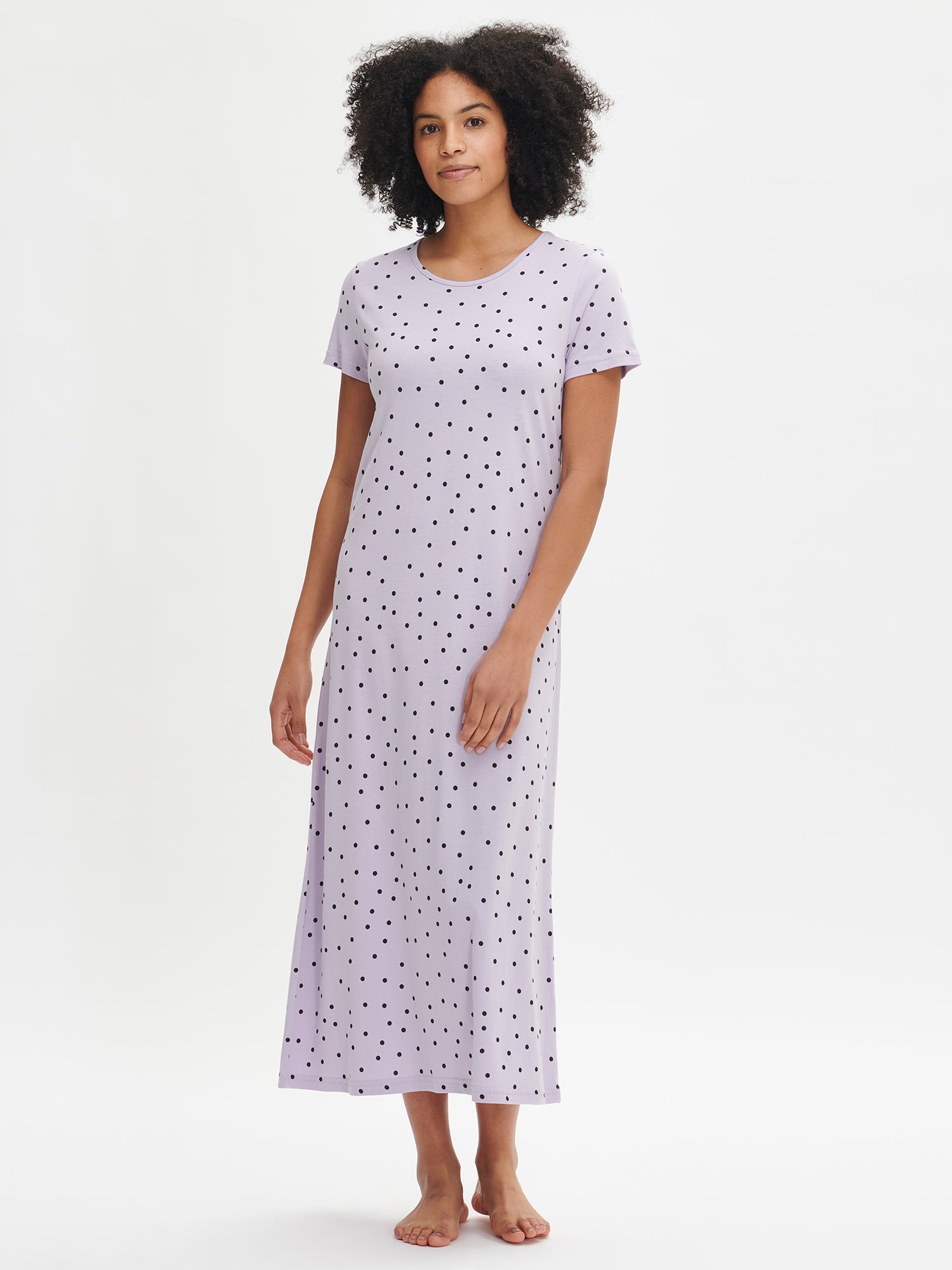 Ilonka – Langes Nachthemd-Kleid für Damen Lila
