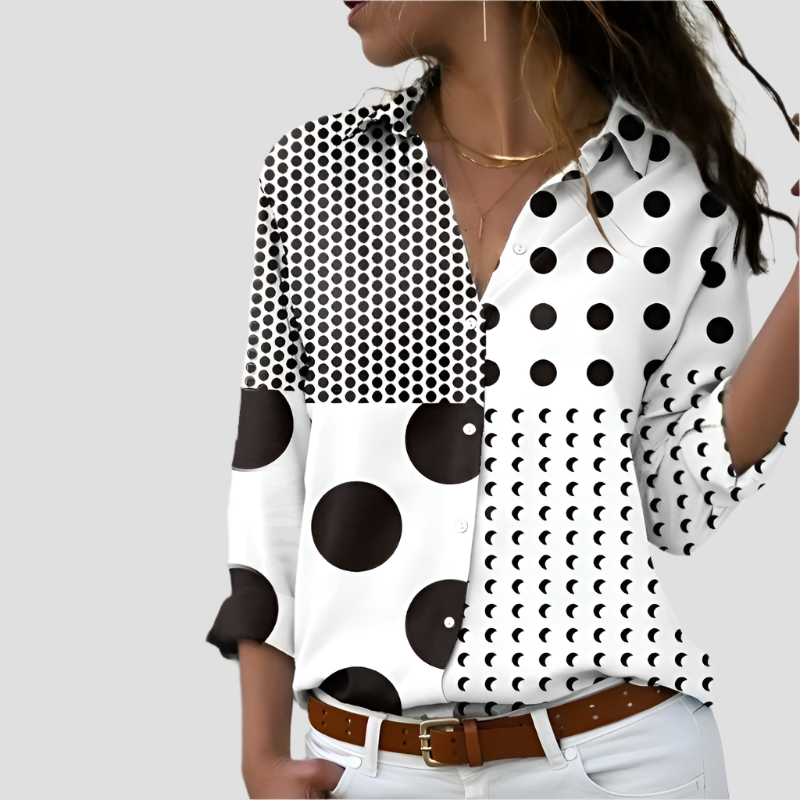 Ilyana – Elegante Damenbluse mit besonderem Design Grau