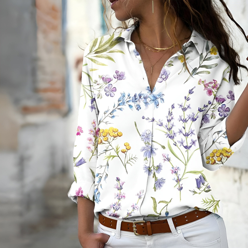 Ilyana – Elegante Damenbluse mit besonderem Design Weiß