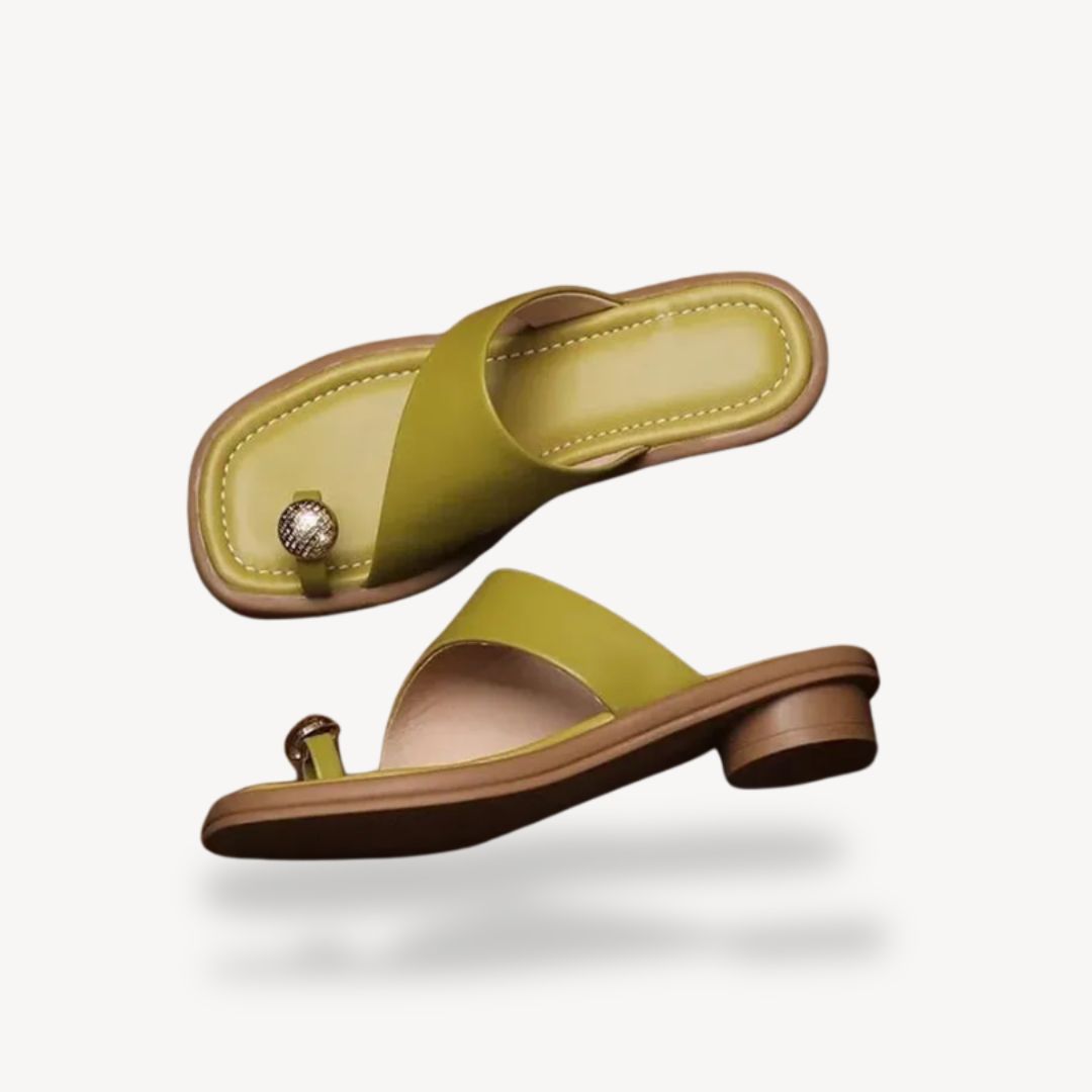 Inka – Orthopädische Ledersandalen mit Square-Toe Grun