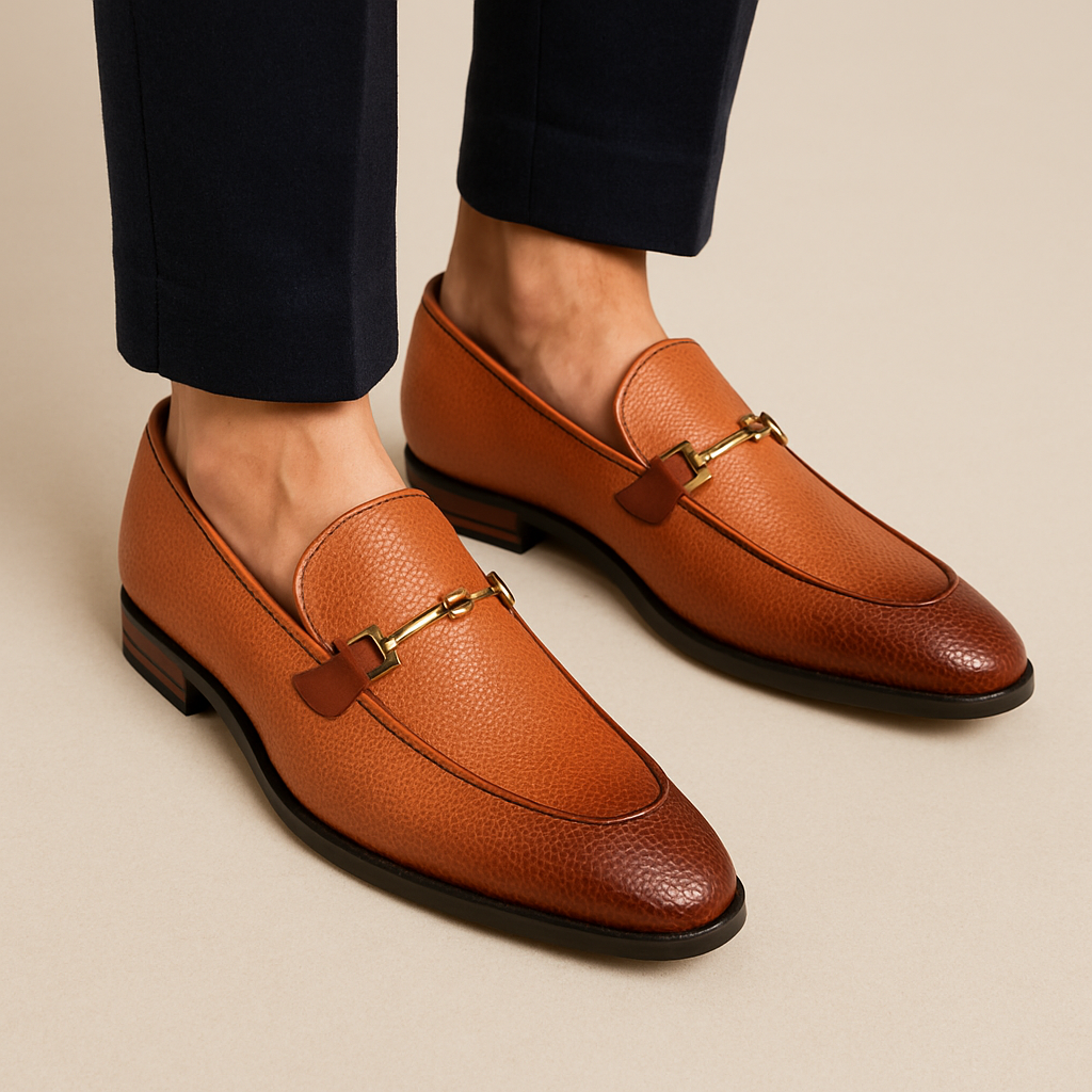 Ivailo – Orthopädische Herren Loafer aus Geprägtem Leder Braun