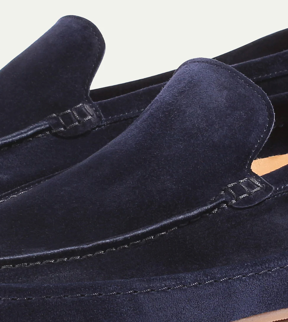 Jannik - Herren Leder Loafers Marineblau 2