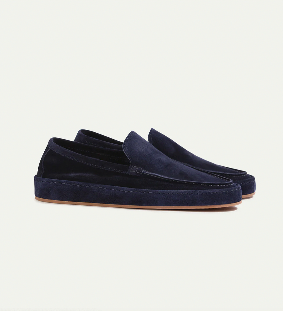 Jannik - Herren Leder Loafers Marineblau 3