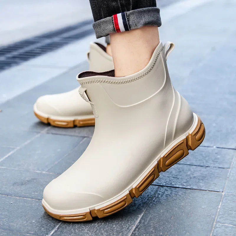 Jasper - Herren Wasserdichte Hohe PVC Gummistiefel Rutschfest Khaki