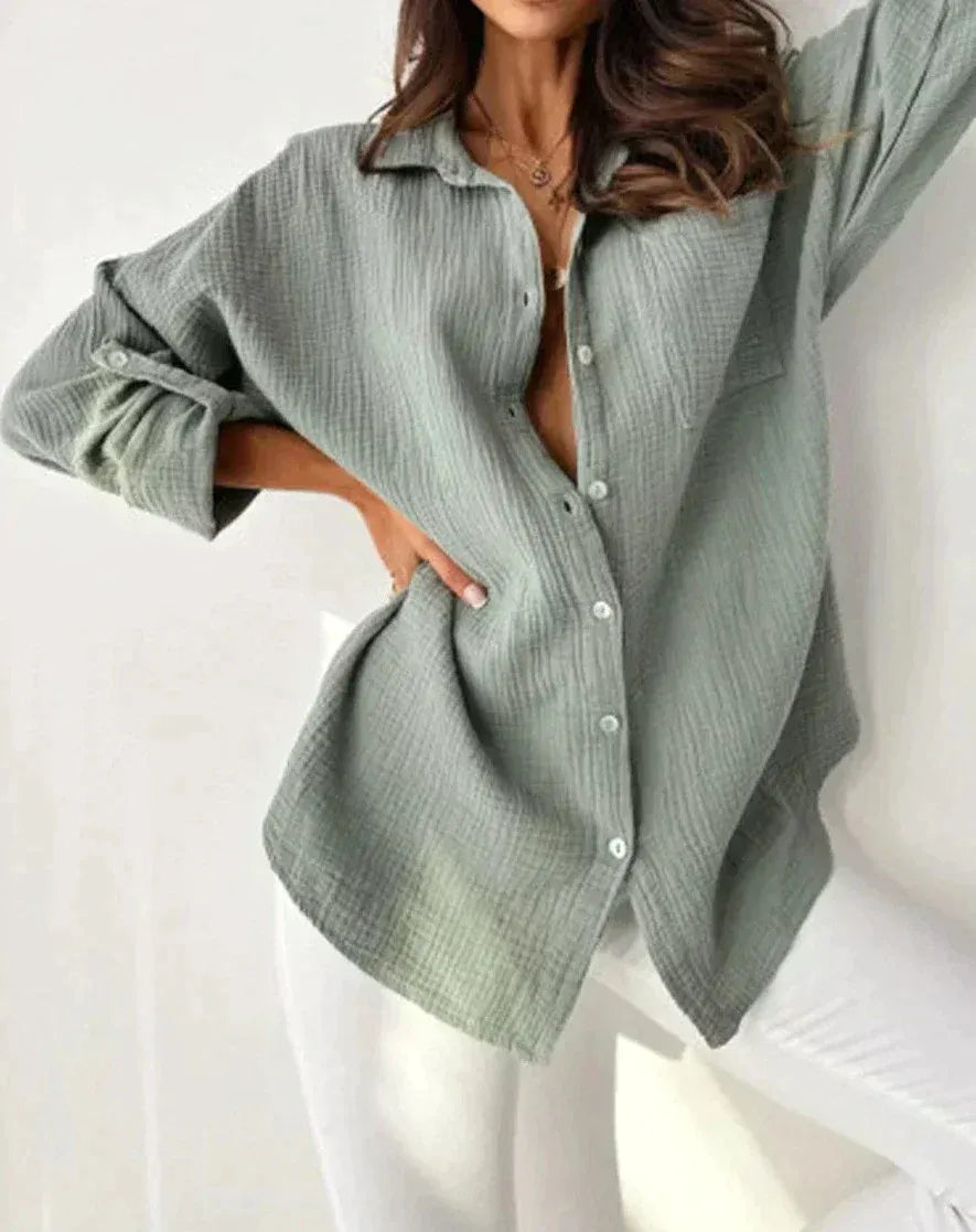 Jeanne- Frühling Sommer Bluse Grau