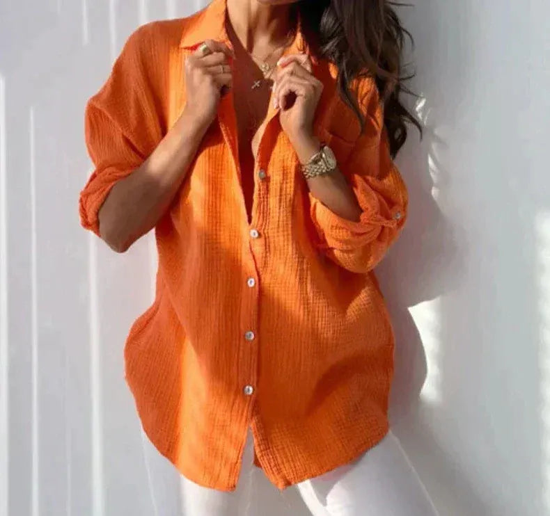 Jeanne- Frühling Sommer Bluse Orange