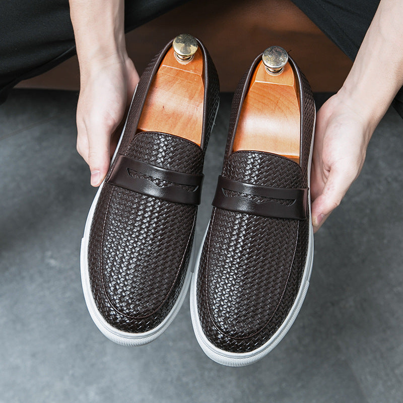 Johann – Elegante Herren-Loafer mit geflochtenem Design Braun