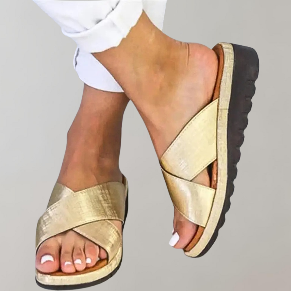 Johanna - Bequeme Sommersandalen für Frauen Gold