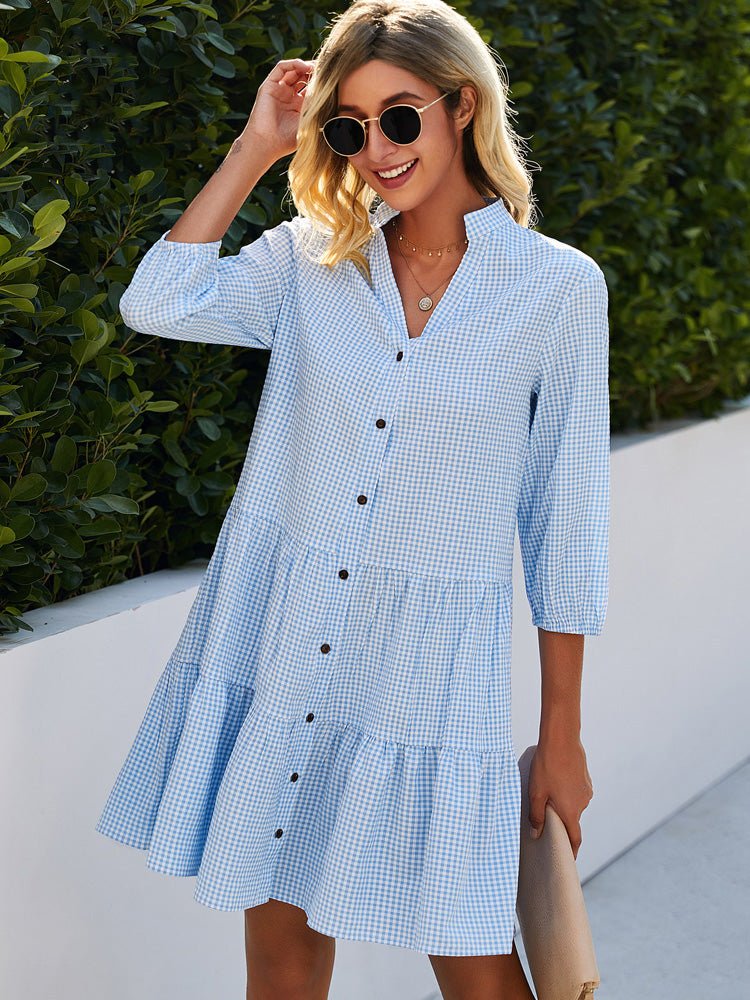 Johanna – Kariertes Kleid Damen Fließend Sommer Lässig 1