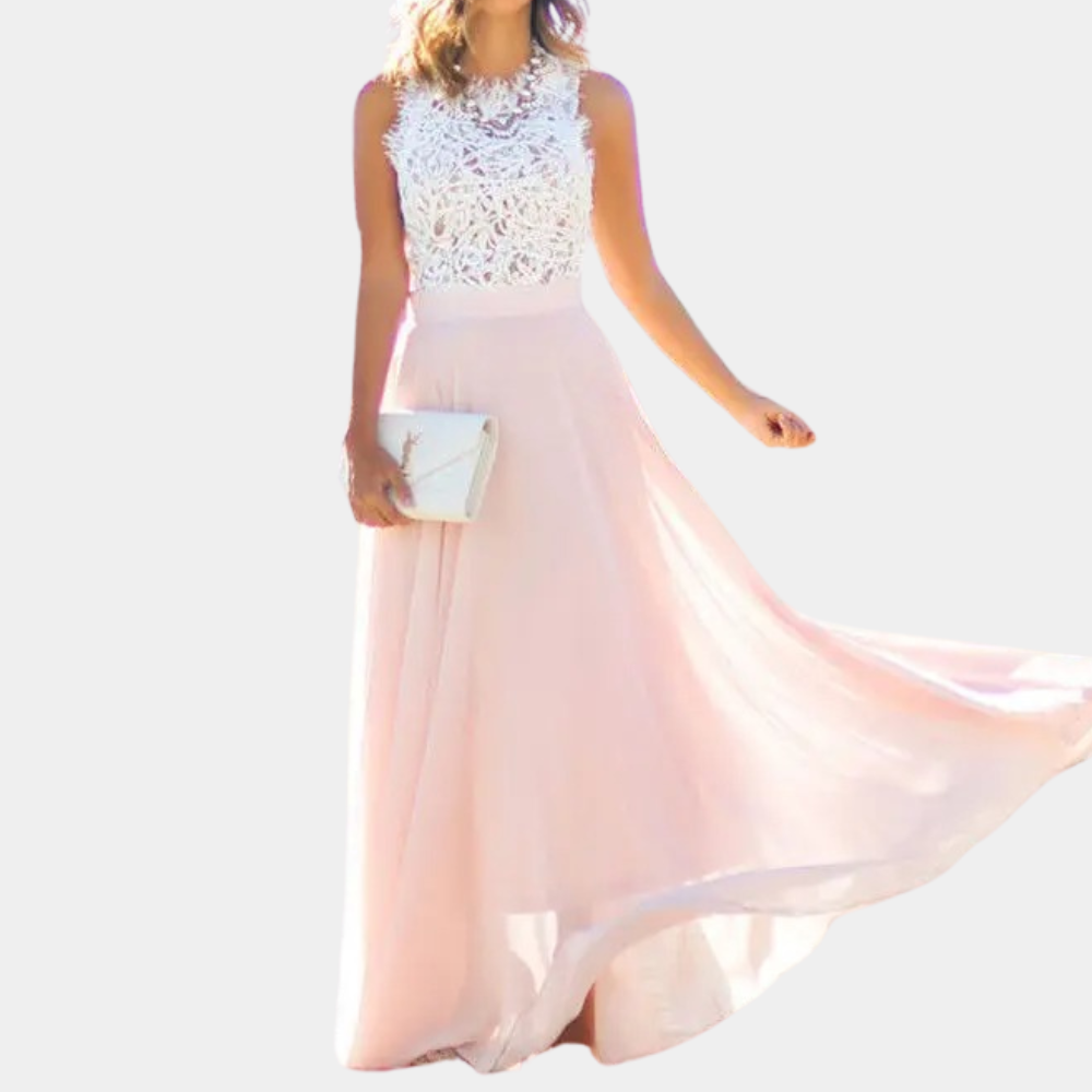 Jonina – Elegantes Damen-Spitzenkleid in Rosé Rosa
