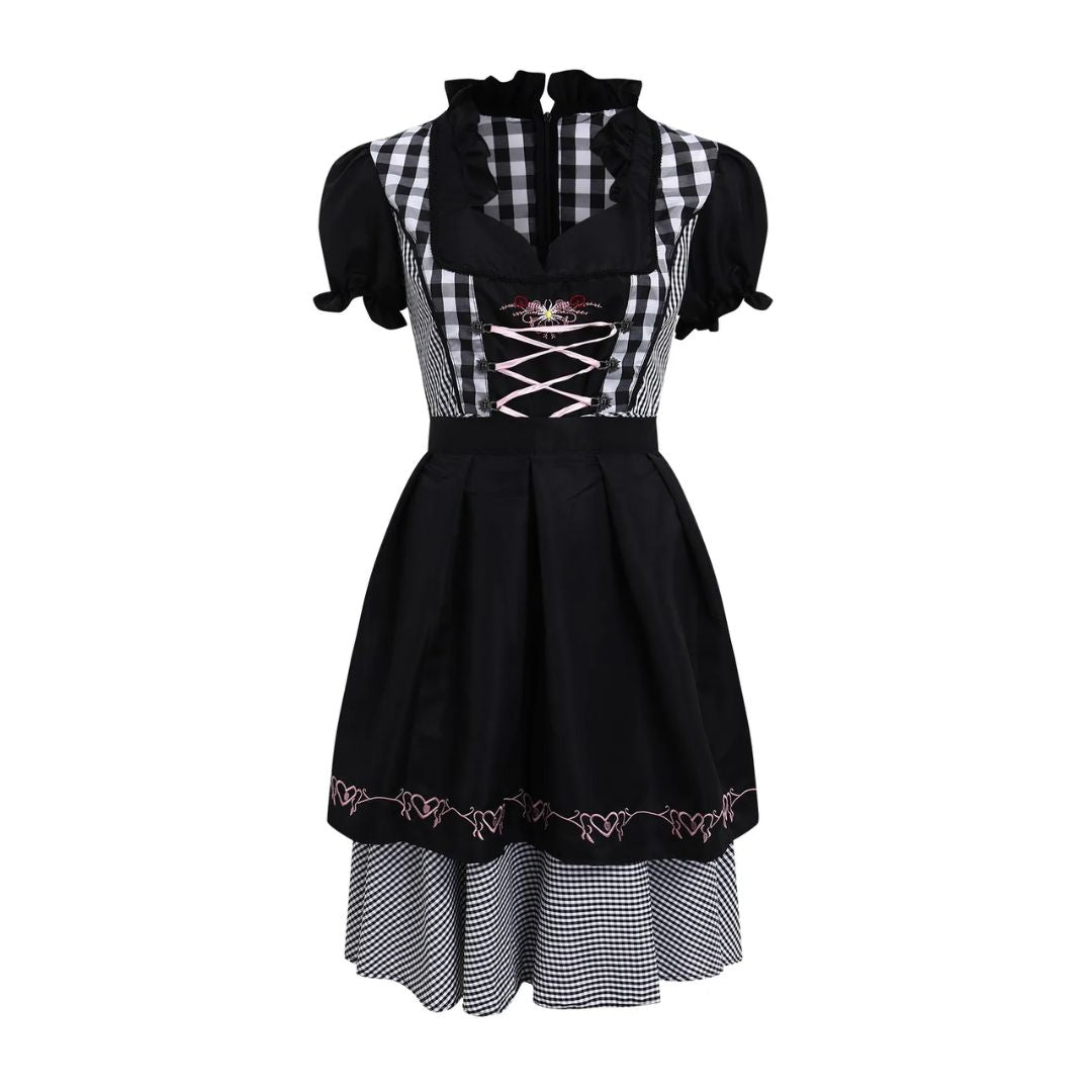 Julia – Dirndlkleid Kariert Damen Oktoberfest Stickerei Tracht 2