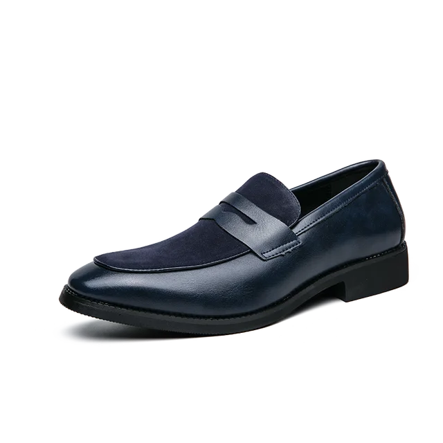 Jurgen - Elegante Loafers aus Wildleder und Leder Marineblau 3