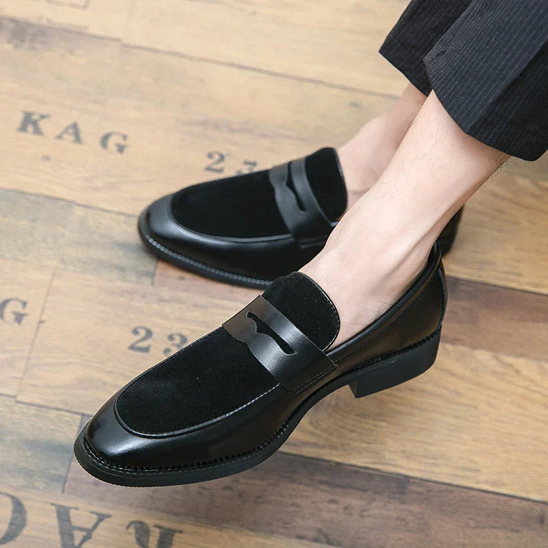 Jurgen - Elegante Loafers aus Wildleder und Leder Schwarz