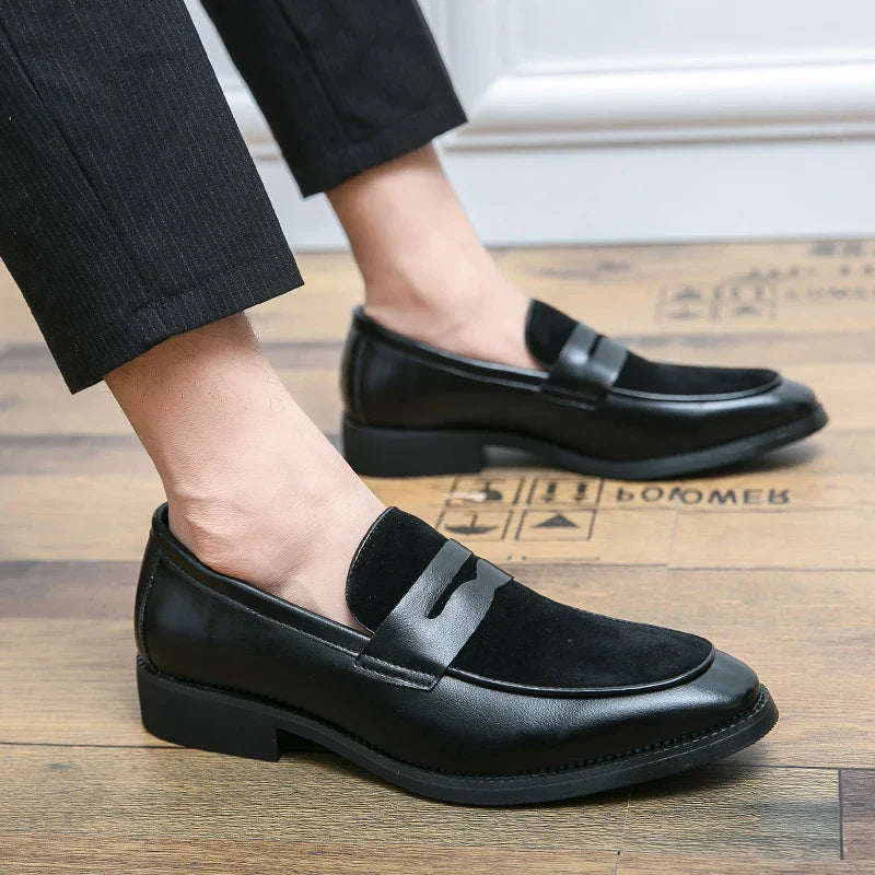 Jurgen - Elegante Loafers aus Wildleder und Leder Schwarz 2
