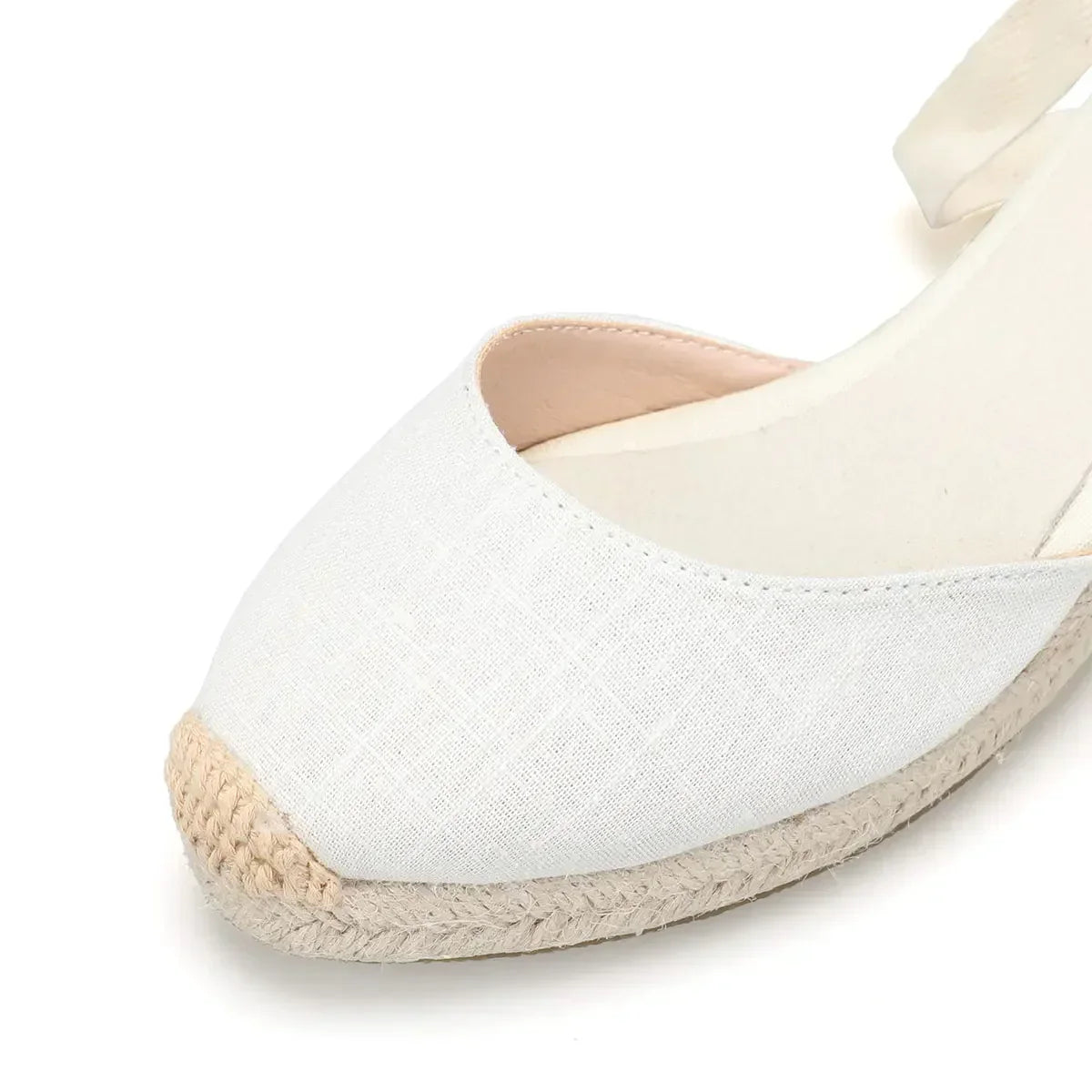 Käthi - Bequeme Damen Espadrilles Plateau Keilsandalen Weiß