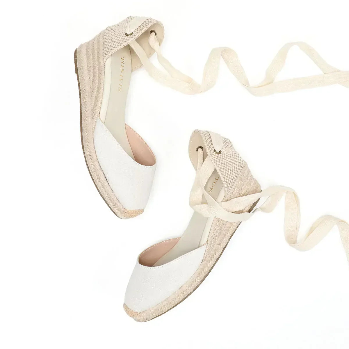 Käthi - Bequeme Damen Espadrilles Plateau Keilsandalen Weiß