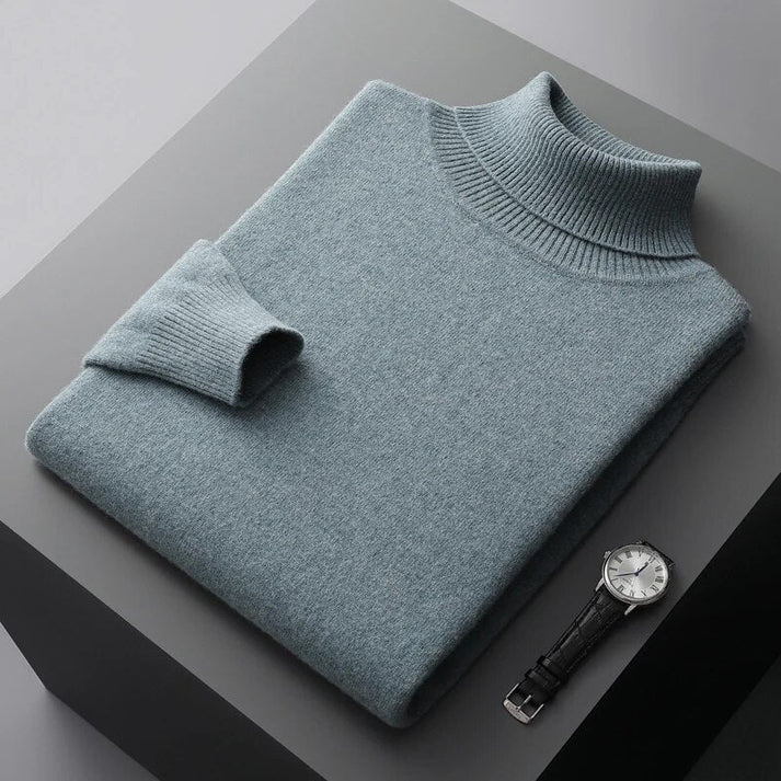 Kalle - Herren Kaschmir Rollkragenpullover Premium Grün