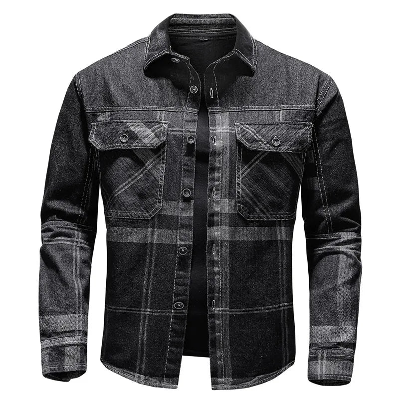 Karlgünther - Herren Luxus Denimjacke Stylisch Schwarz