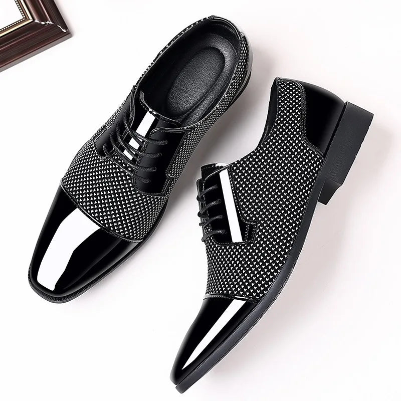 Karolus - Elegante Strass Leder Schuhe für Herren Weiß
