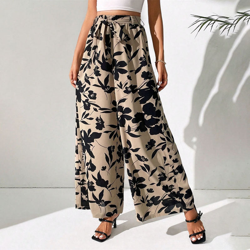Kassandra - Boho Damen Sommerhosen mit Blumenmuster Mehrfarbig