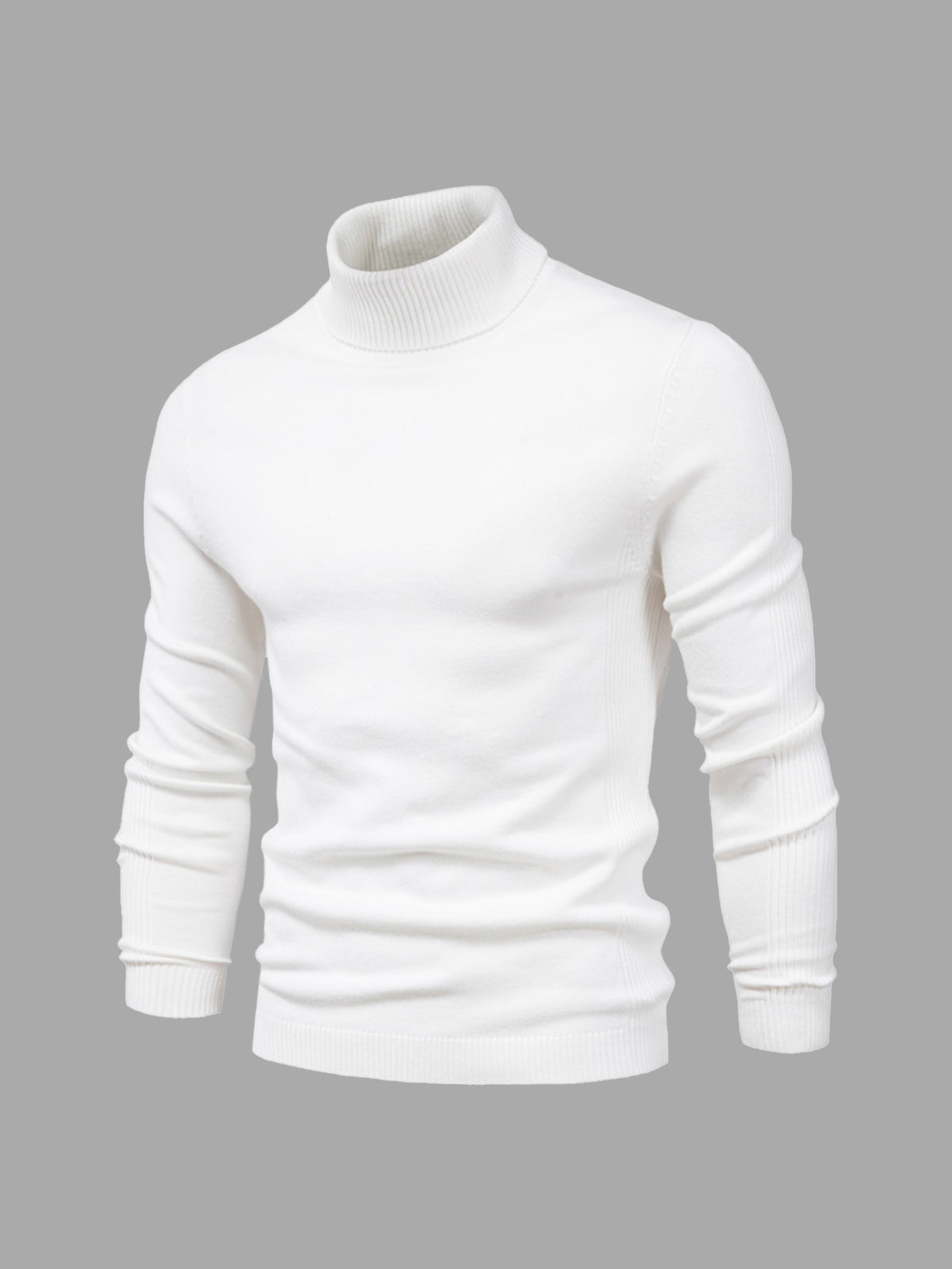 Kay - Waschbarer Herren Rollkragenpullover für Komfort Weiß