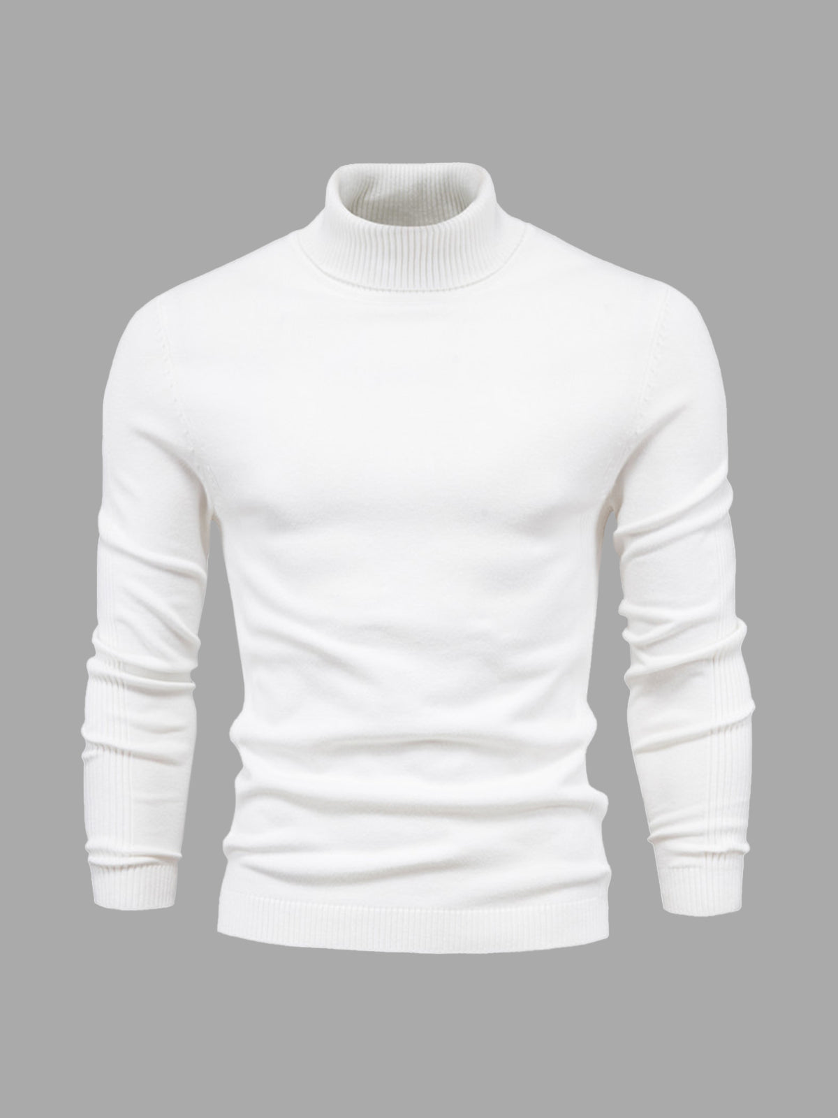 Kay - Waschbarer Herren Rollkragenpullover für Komfort Weiß