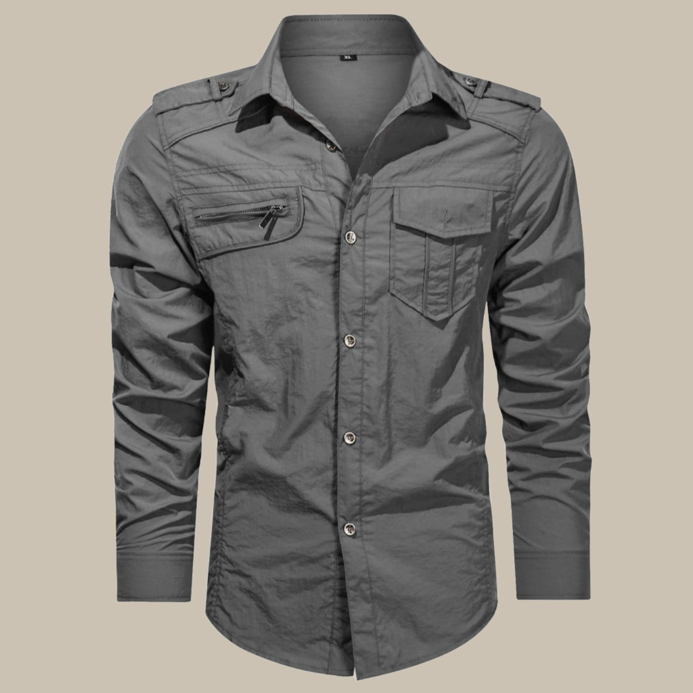 Kilian - Robustes Herren Cargo-Hemd mit Softshell Grau