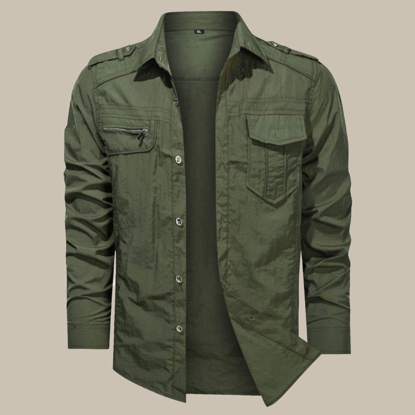 Kilian - Robustes Herren Cargo-Hemd mit Softshell Hellgrün