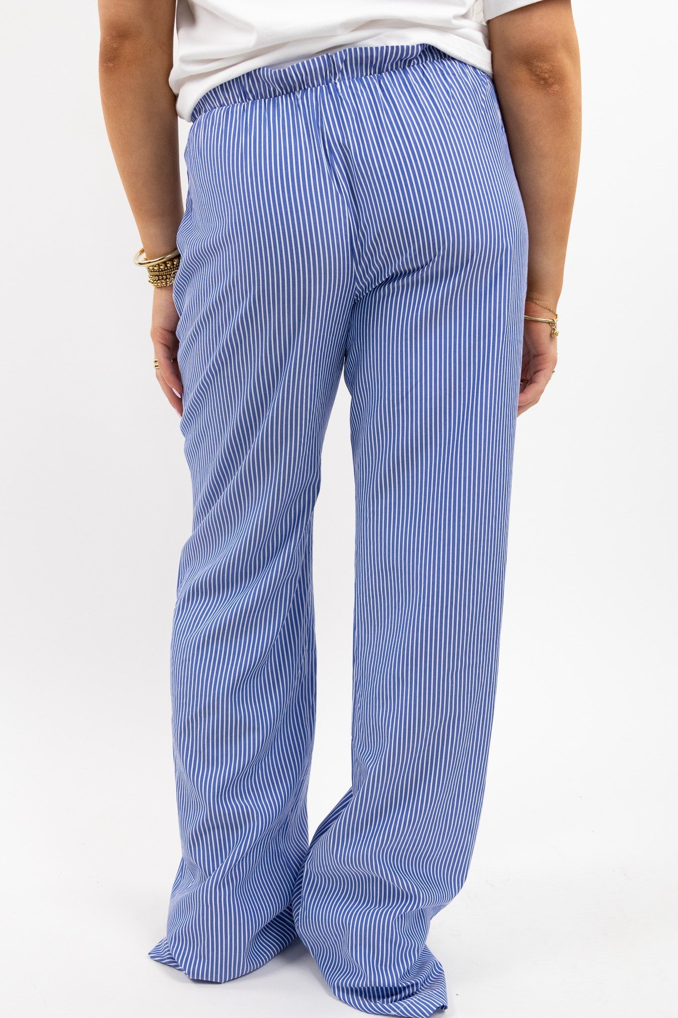 Kitka - Damenhose mit Streifen und weitem Bein Dunkelblau