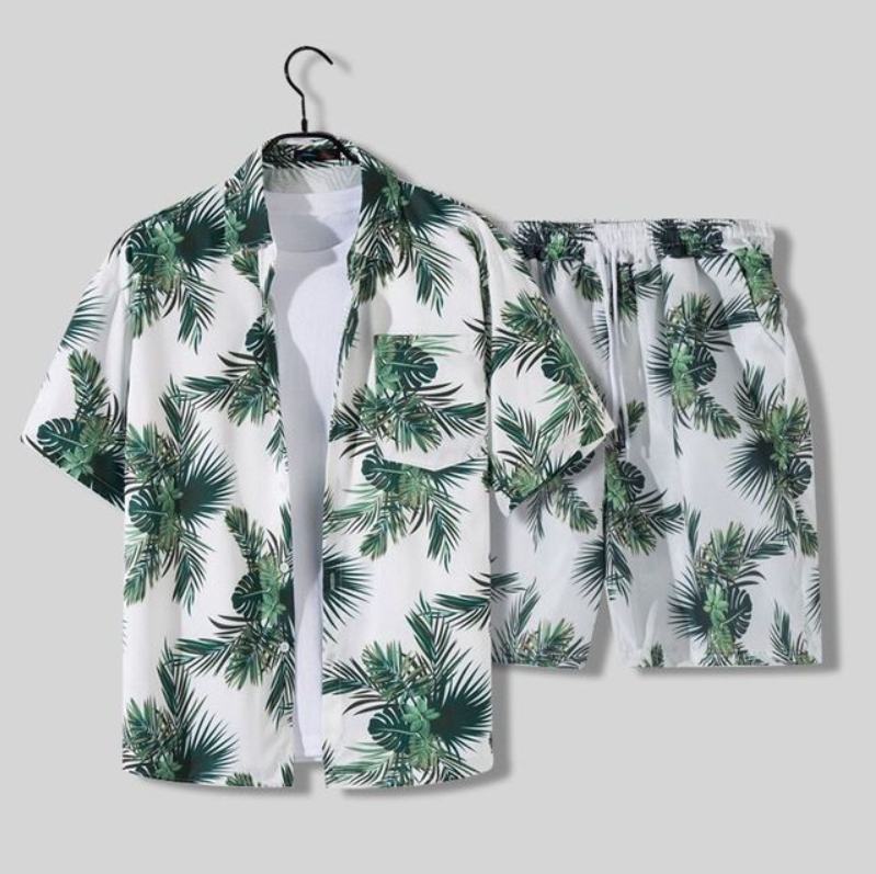 Konstantin - Herren Sommer Set im Hawaii Design Weiß