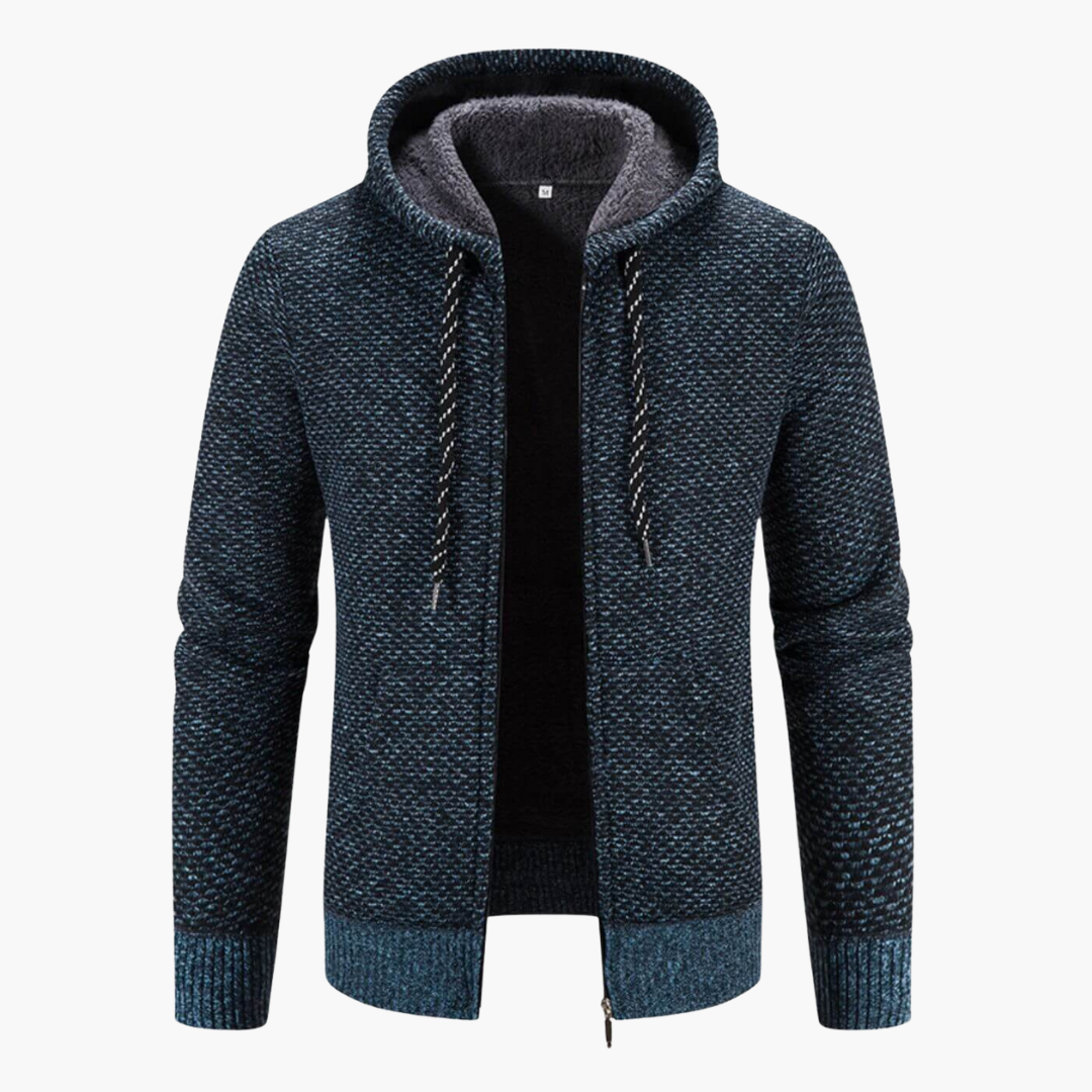 Kris - Herren Winterjacke Hochwertig mit Kapuze Blau