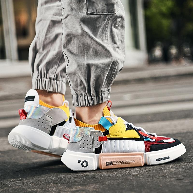 Kristian - Stylische Herren Sneaker mit Farbakzenten Rot Gelb