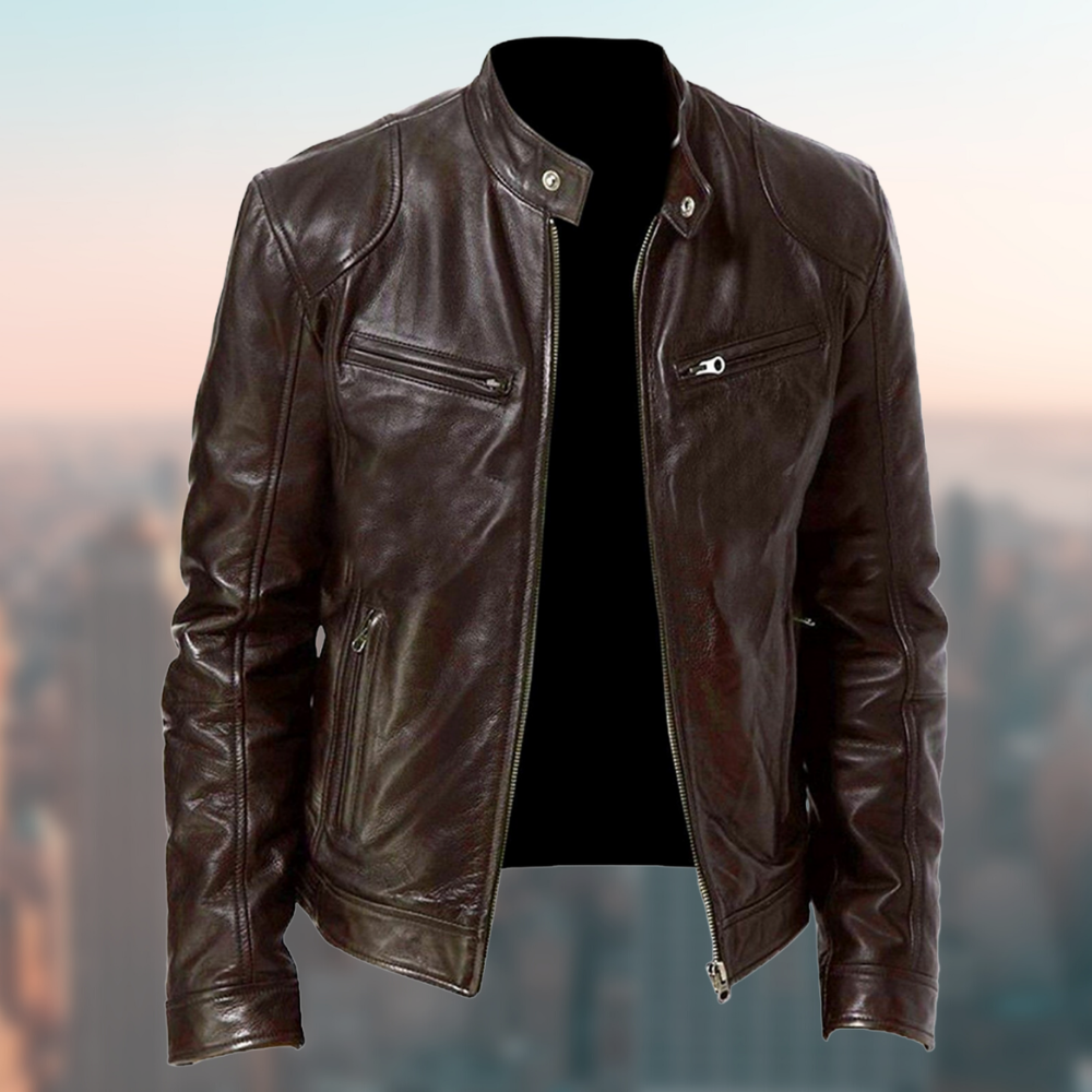 Laszlo – Hochwertige Herren-Lederjacke in elegantem Design Dunkelbraun