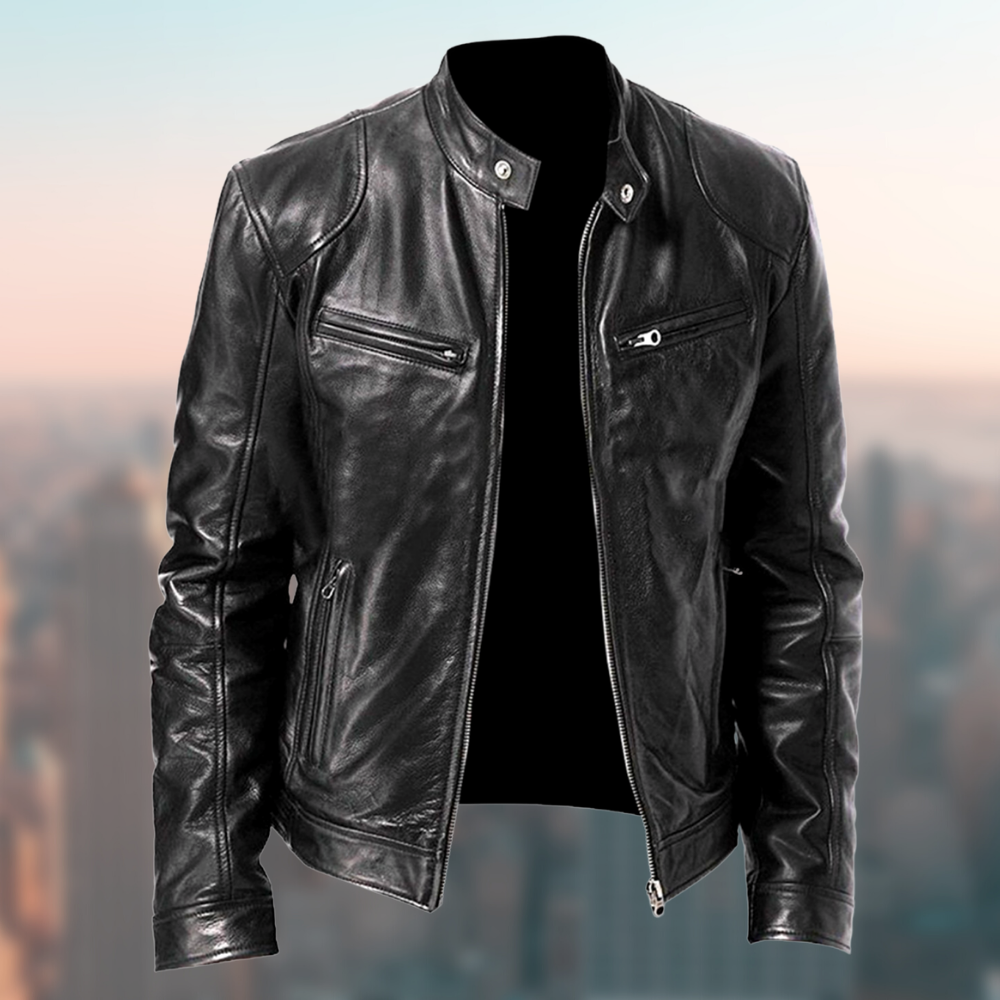 Laszlo – Hochwertige Herren-Lederjacke in elegantem Design Schwarz