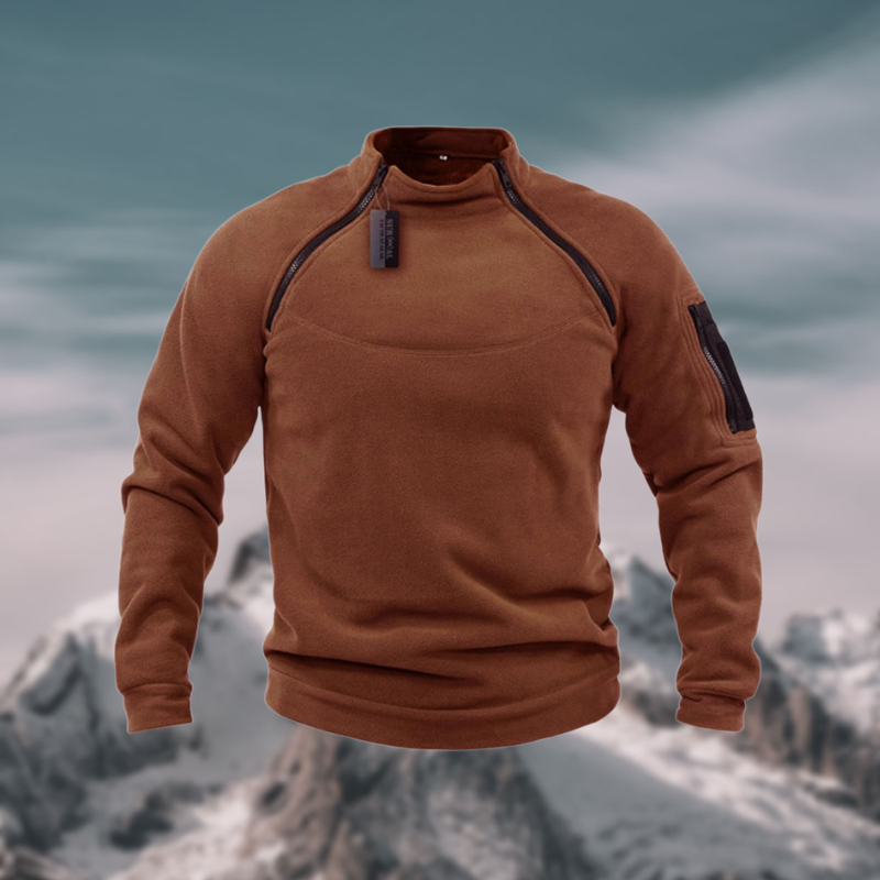 Leander – Winddichter, taktischer Fleece-Pullover für Herren Braun