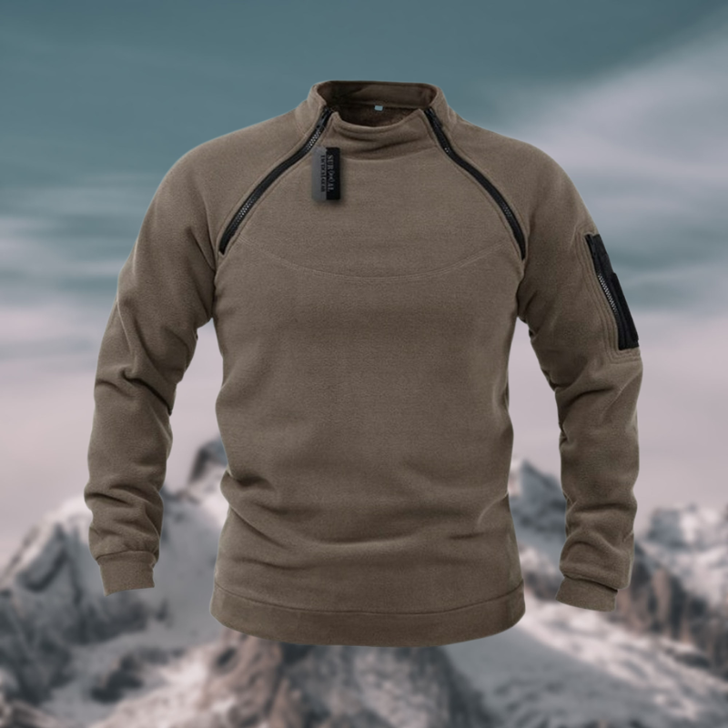 Leander – Winddichter, taktischer Fleece-Pullover für Herren Braun