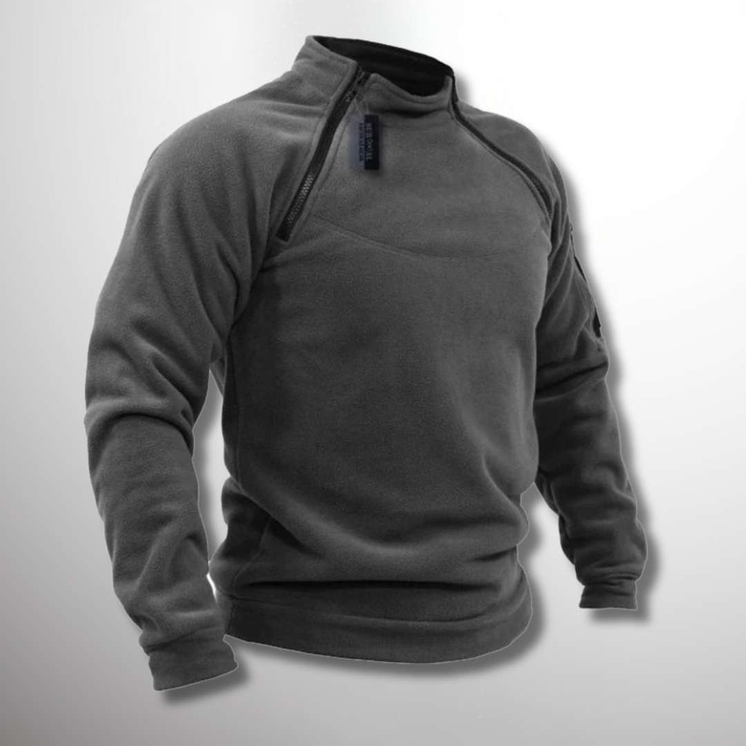 Leander – Winddichter, taktischer Fleece-Pullover für Herren Dunklegrau