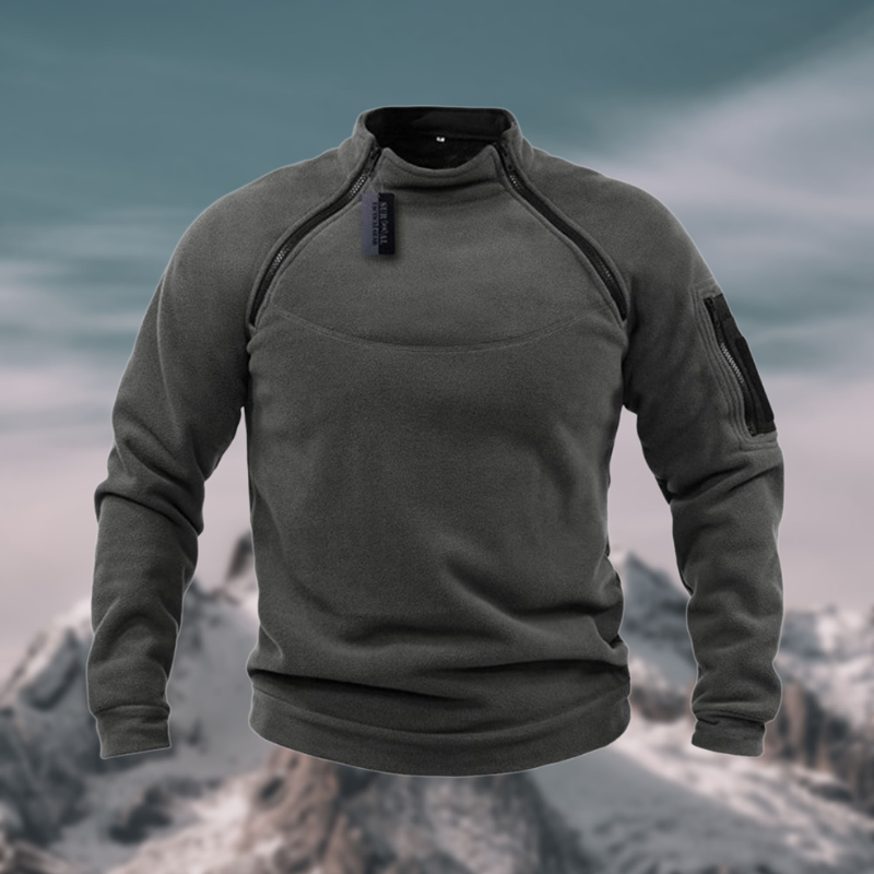 Leander – Winddichter, taktischer Fleece-Pullover für Herren Dunklegrau 2