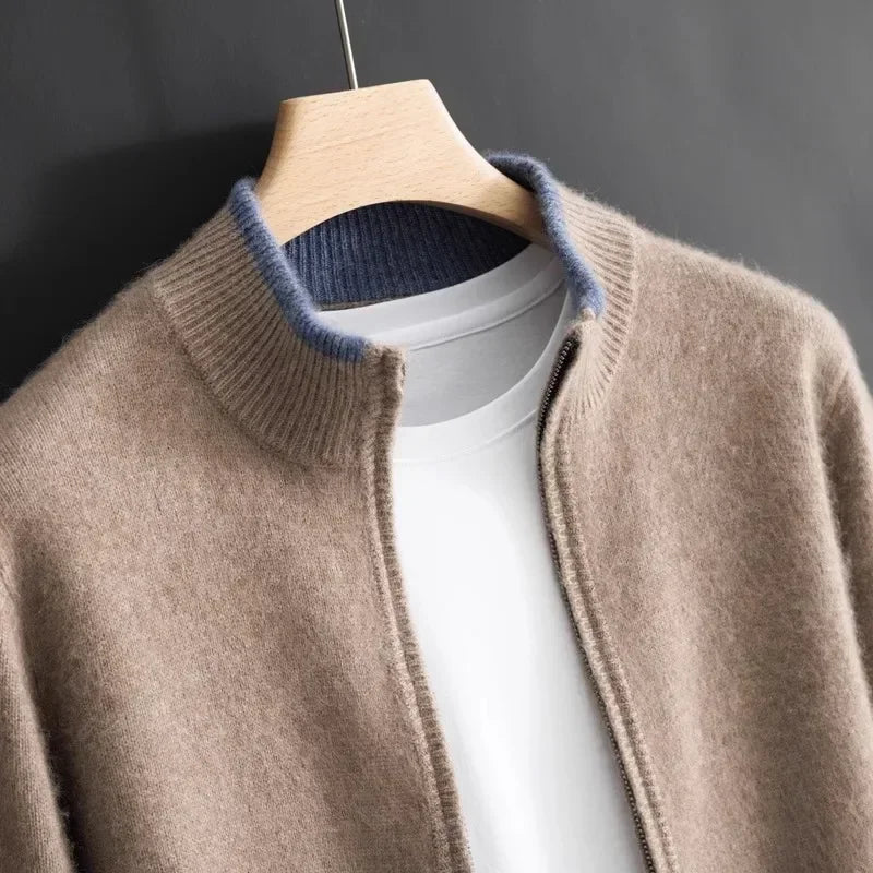 Levi – Cashmere-Zip-Jacke für Herren Khaki
