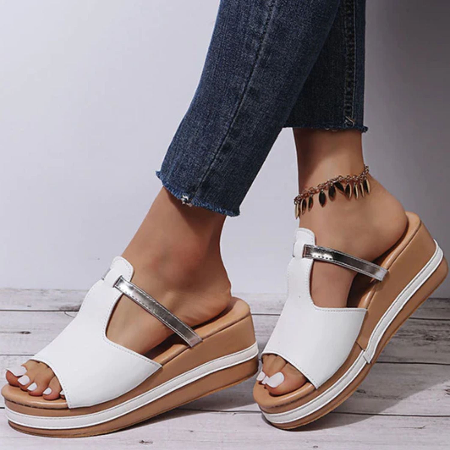Lina - Damen Modische orthopädische Sandalen WeiB