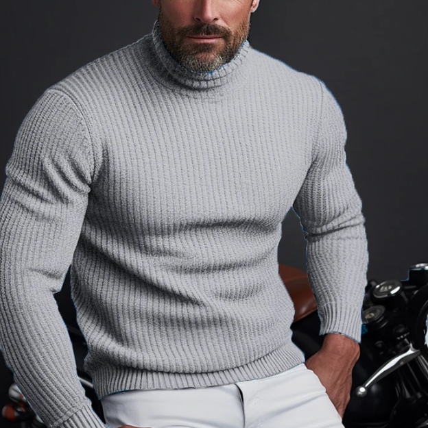 Linus – Designer-Rollkragenpullover für Herren Grau