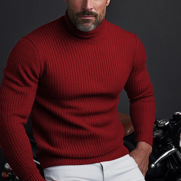 Linus – Designer-Rollkragenpullover für Herren Rot