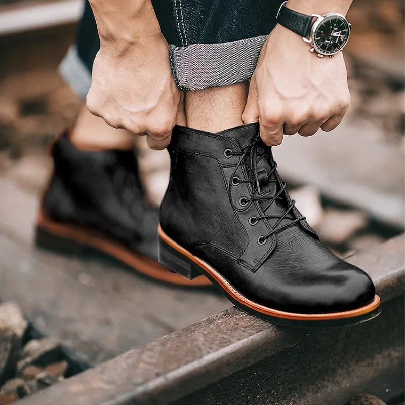 Lio - Herren Winterstiefel - Vielseitiges Design - Ideal für kalte Jahreszeit Schwarz 2