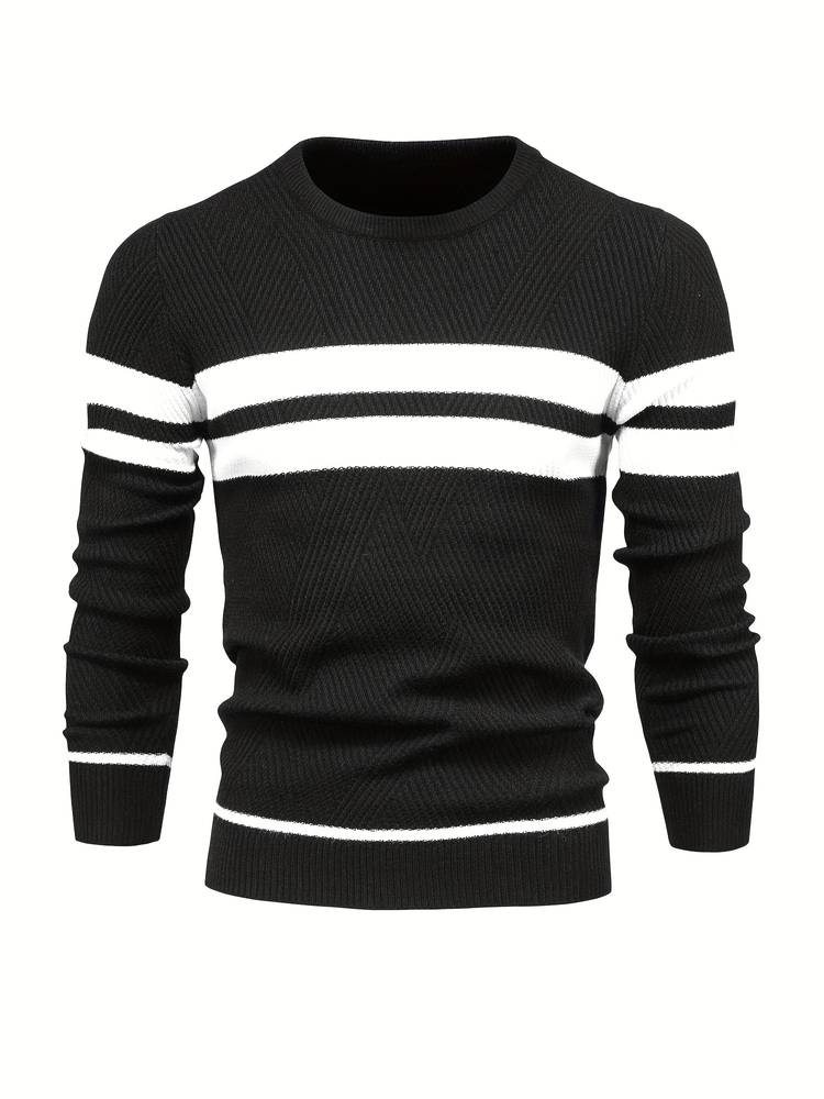 Lionel – Klassischer Strickpullover für Herren Schwarz