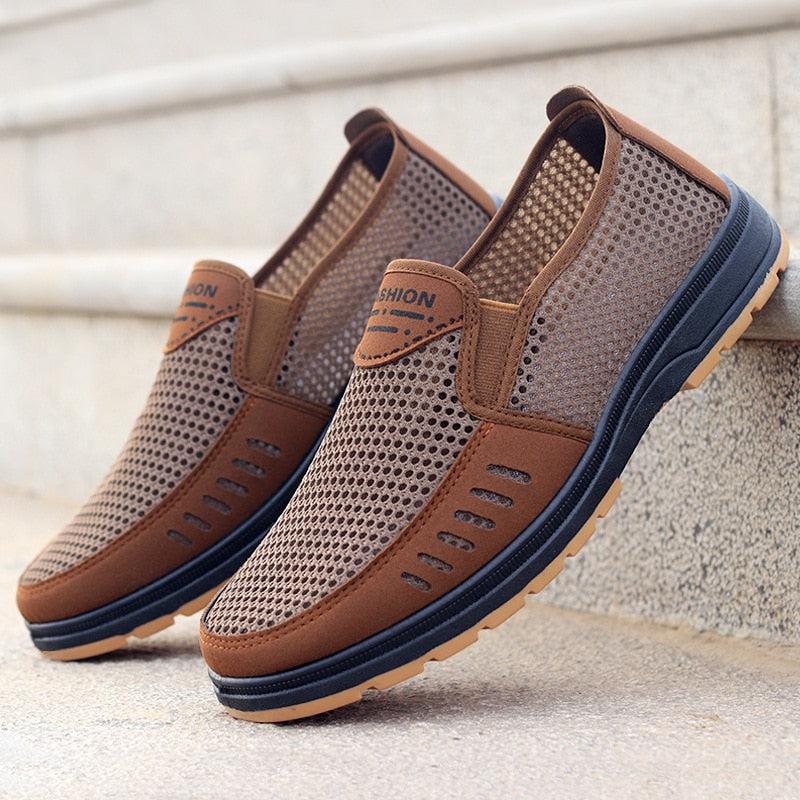 Luc- Atmungsaktive Mesh Sneaker Braun