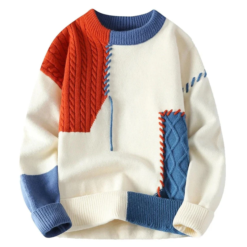 Lucian – Essential Designer-Strickpullover für Herren Blau - Orange